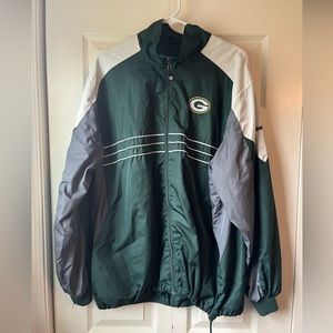 NFL Green Bay Packers Men’s Full Zip Up Jacket Windbreaker Green Gray Sz XL